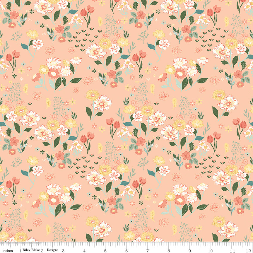 New Beginnings Blush Floral Yardage by Sandy Gervais for Riley Blake Designs