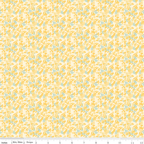 New Beginnings Yellow Blossoms Yardage by Sandy Gervais for Riley Blake Designs