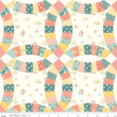 New Beginnings Cream Double Ring Cheater Print Yardage by Sandy Gervais for Riley Blake Designs