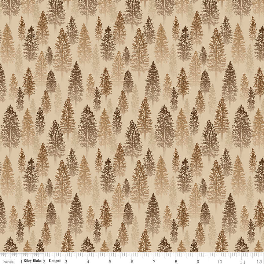 Pine Grove Putty Trees Yardage by RBD Designers for Riley Blake Designs