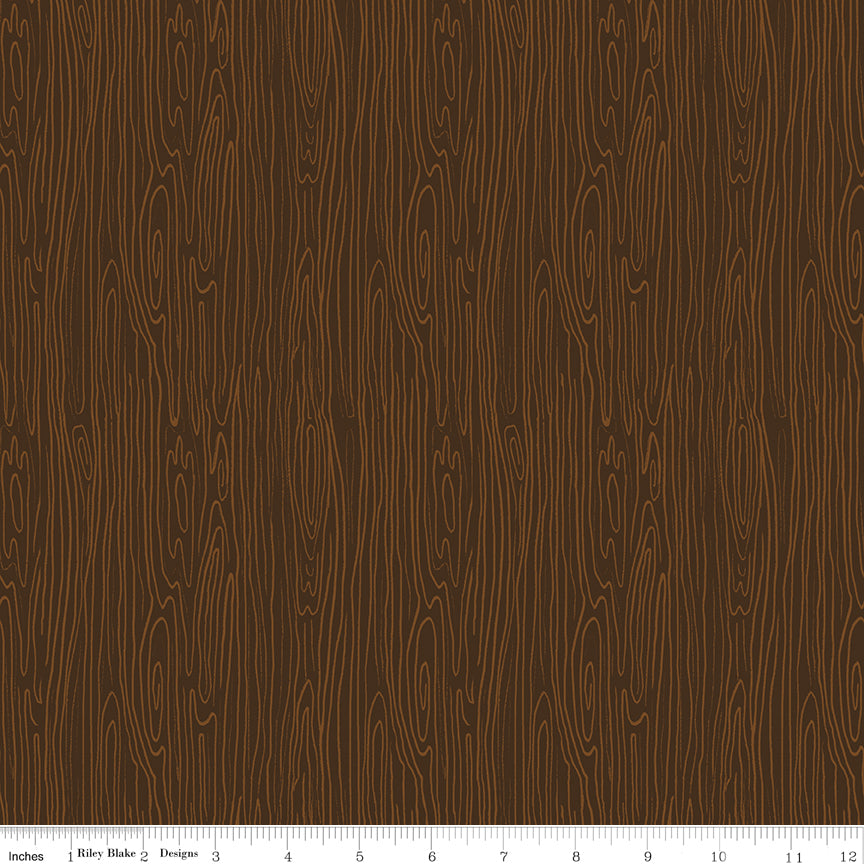 Pine Grove Brown Woodgrain Yardage by RBD Designers for Riley Blake Designs