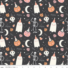 Hey Pumpkin Charcoal Main Yardage by My Mind's Eye for Riley Blake Designs
