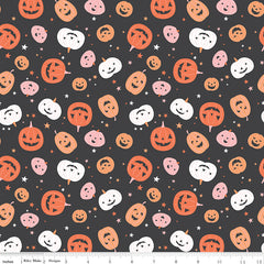 Hey Pumpkin Charcoal Pumpkins Yardage by My Mind's Eye for Riley Blake Designs
