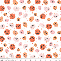 Hey Pumpkin White Pumpkins Yardage by My Mind's Eye for Riley Blake Designs