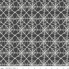 Hey Pumpkin Charcoal Webs Yardage by My Mind's Eye for Riley Blake Designs