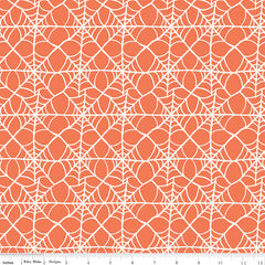 Hey Pumpkin Orange Webs Yardage by My Mind's Eye for Riley Blake Designs