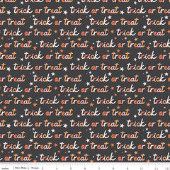 Hey Pumpkin Charcoal Trick Or Treat Yardage by My Mind's Eye for Riley Blake Designs