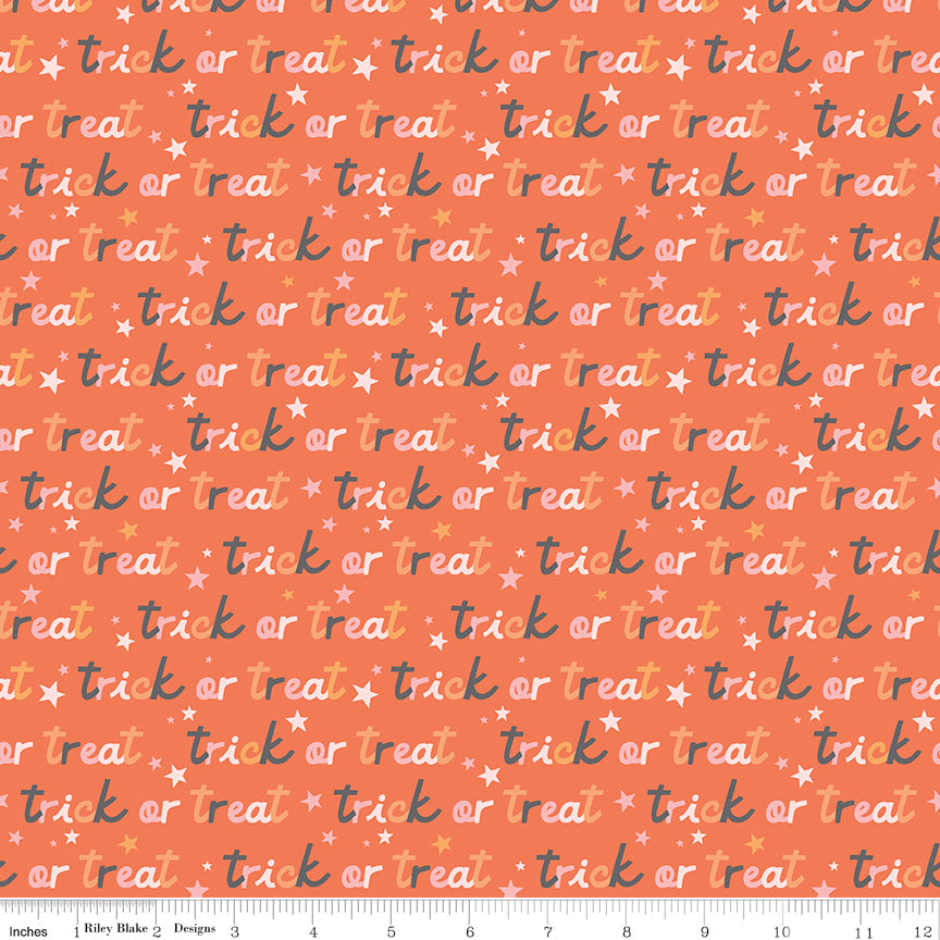 Hey Pumpkin Orange Trick Or Treat Yardage by My Mind's Eye for Riley Blake Designs