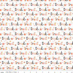 Hey Pumpkin White Trick Or Treat Yardage by My Mind's Eye for Riley Blake Designs