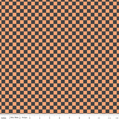 Hey Pumpkin Charcoal Checks Yardage by My Mind's Eye for Riley Blake Designs