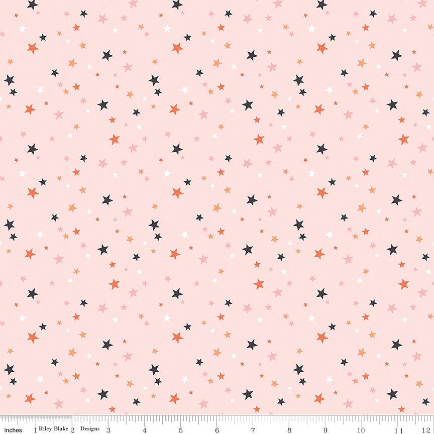 Hey Pumpkin Blush Stars Yardage by My Mind's Eye for Riley Blake Designs