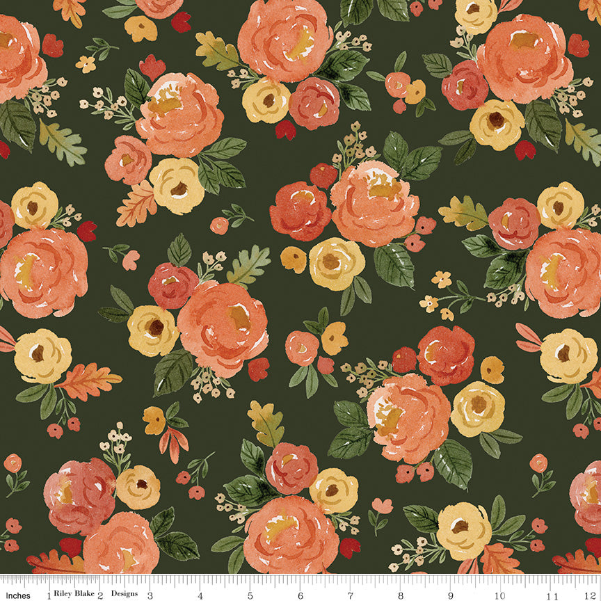 Happy Fall Days Forest Main Yardage by Kelsey Carlson for Riley Blake Designs