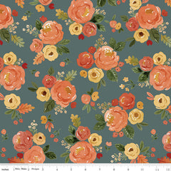 Happy Fall Days Teal Main Yardage by Kelsey Carlson for Riley Blake Designs