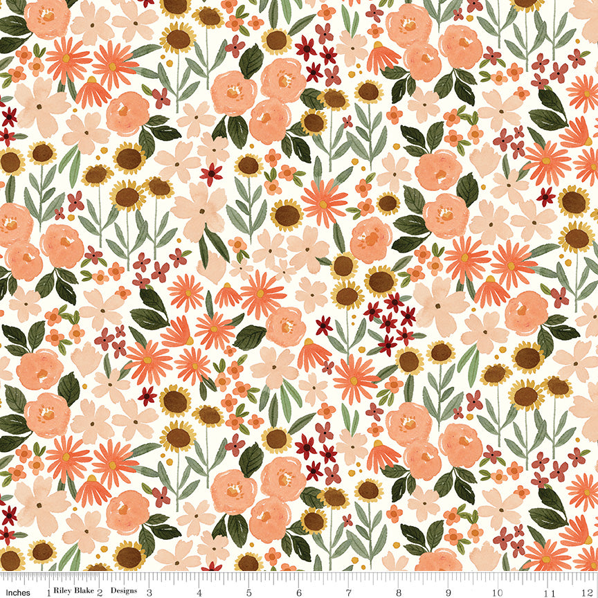 Happy Fall Days Cloud Autumn Fields Yardage by Kelsey Carlson for Riley Blake Designs