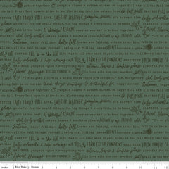 Happy Fall Days Green Autumn Words Yardage by Kelsey Carlson for Riley Blake Designs