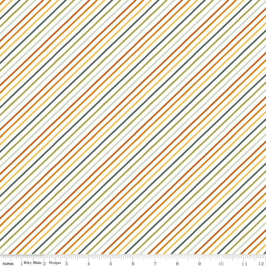 Happy Fall Days Multi Stripes Yardage by Kelsey Carlson for Riley Blake Designs