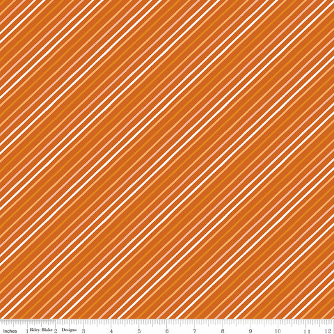 Happy Fall Days Rust Stripes Yardage by Kelsey Carlson for Riley Blake Designs