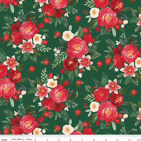 Charming Christmas Green Main Yardage by Kelsey Carlson for Riley Blake Designs