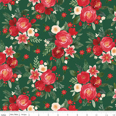 Charming Christmas Green Main Yardage by Kelsey Carlson for Riley Blake Designs