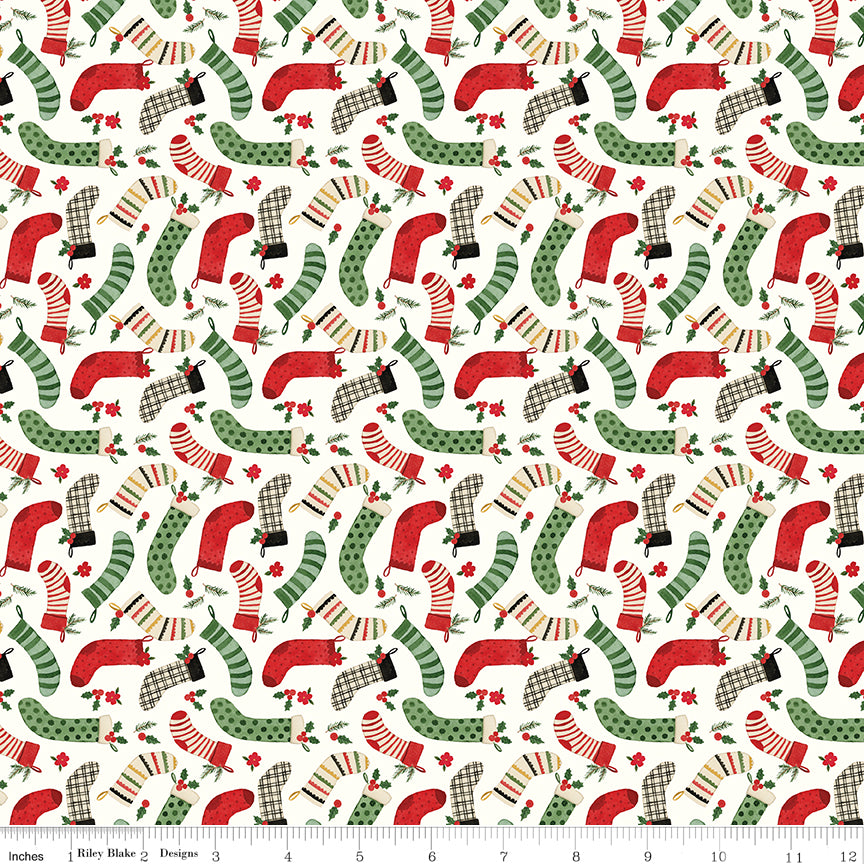 Charming Christmas Cloud Stockings Yardage by Kelsey Carlson for Riley Blake Designs