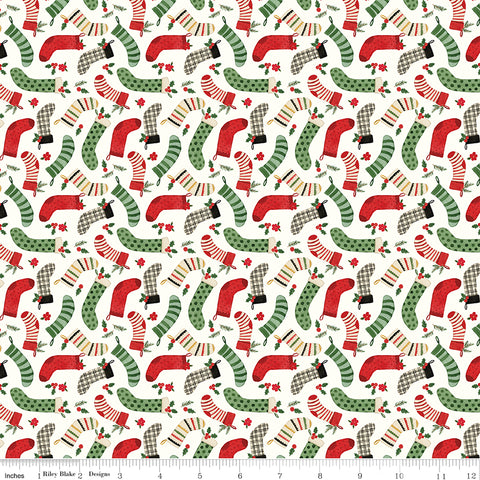 Charming Christmas Cloud Stockings Yardage by Kelsey Carlson for Riley Blake Designs