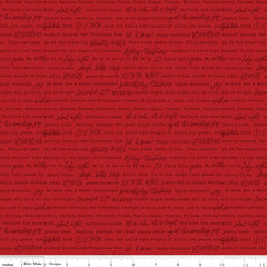 Charming Christmas Red Words Yardage by Kelsey Carlson for Riley Blake Designs