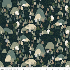 Let's Wander Navy Mountain Music Yardage by Casey Cometti for Riley Blake Designs