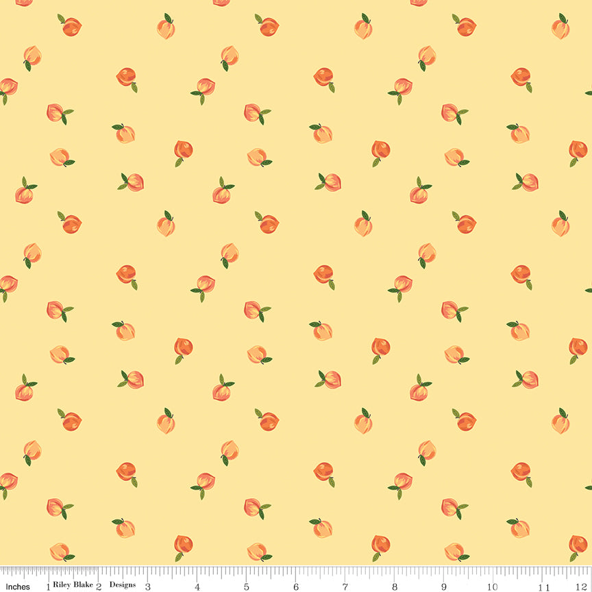 Southern Charm Yellow Peaches Yardage by RBD Designers for Riley Blake Designs