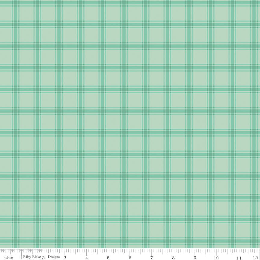 Southern Charm Mint Gingham Yardage by RBD Designers for Riley Blake Designs