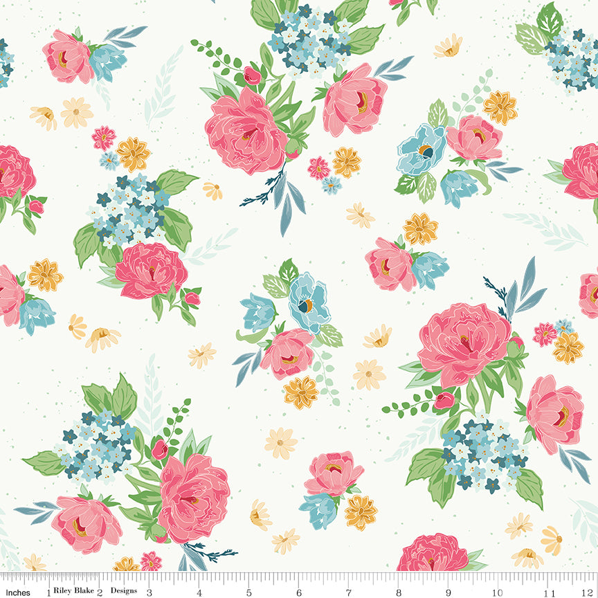 Correspondence Sand Dollar Main Yardage by Beverly McCullough for Riley Blake Designs