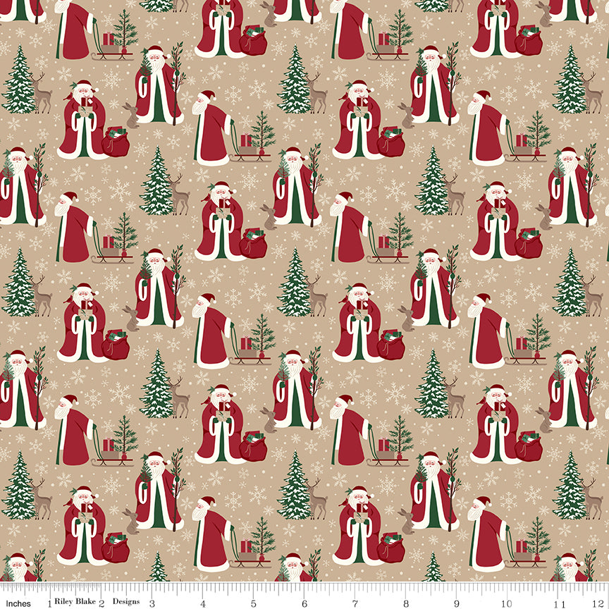 Christmas Time Tan Main Yardage by Dani Mogstad for Riley Blake Designs