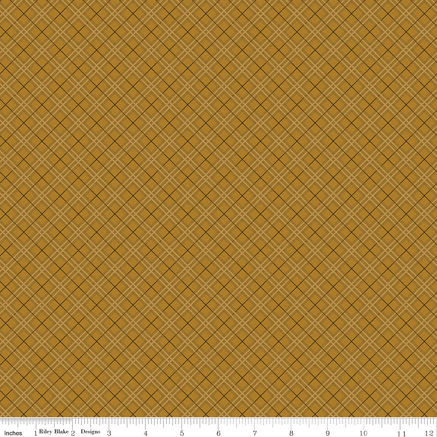 Bountiful Butterscotch Plaid Yardage by Sandy Gervais for Riley Blake Designs