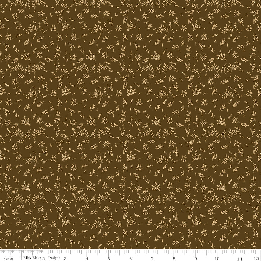 Bountiful Brown Leaves Yardage by Sandy Gervais for Riley Blake Designs