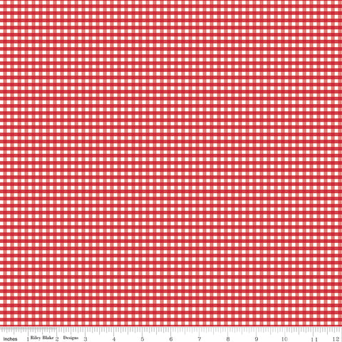 Gingham Red 1/8" Gingham Yardage by Riley Blake Designs