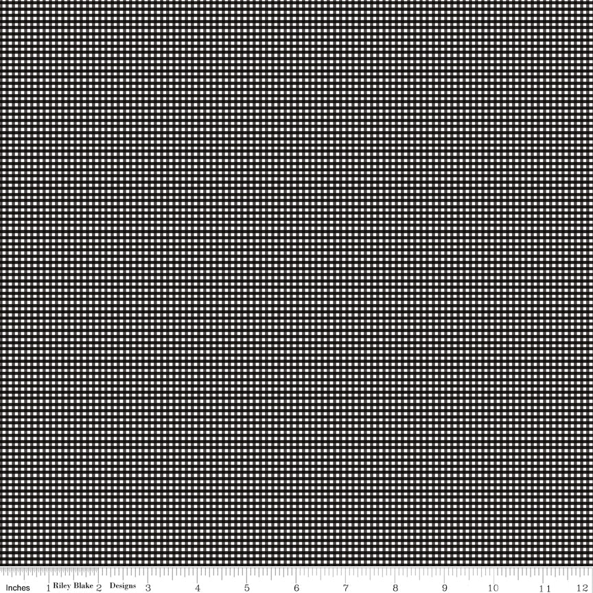 Gingham Black Micro Gingham Yardage by Riley Blake Designs