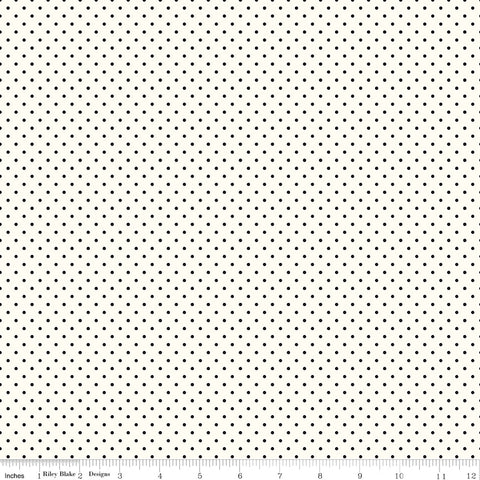 Le Creme Black Swiss Dot Yardage by Riley Blake Designs