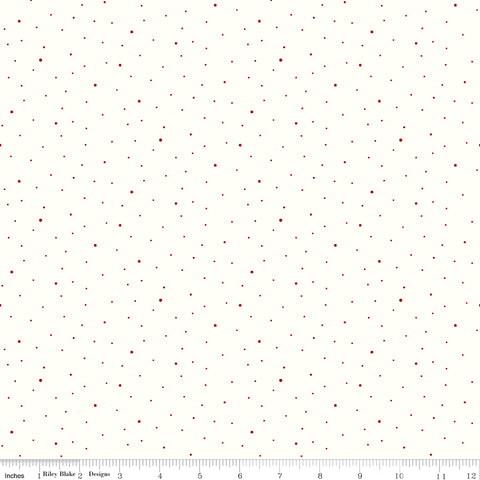 Dapple Dot Barn Red on White Yardage by the RBD Designers for Riley Blake Designs