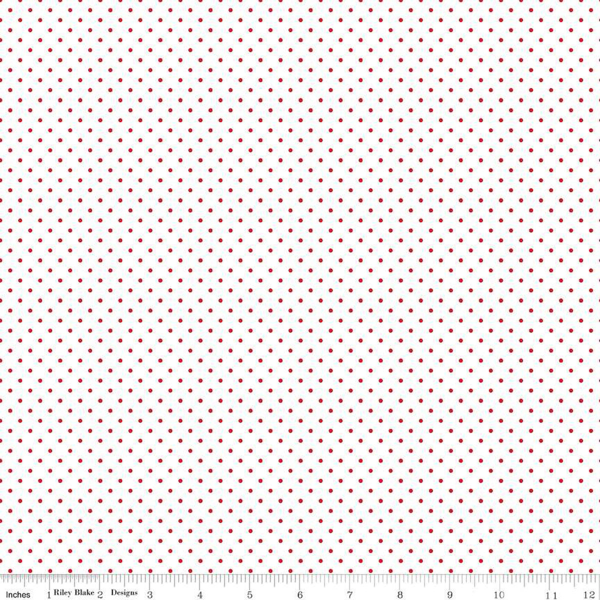 Swiss Dot Red on White Yardage by Riley Blake Designs