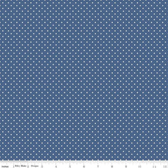 Swiss Dot White on Denim Yardage by Riley Blake Designs