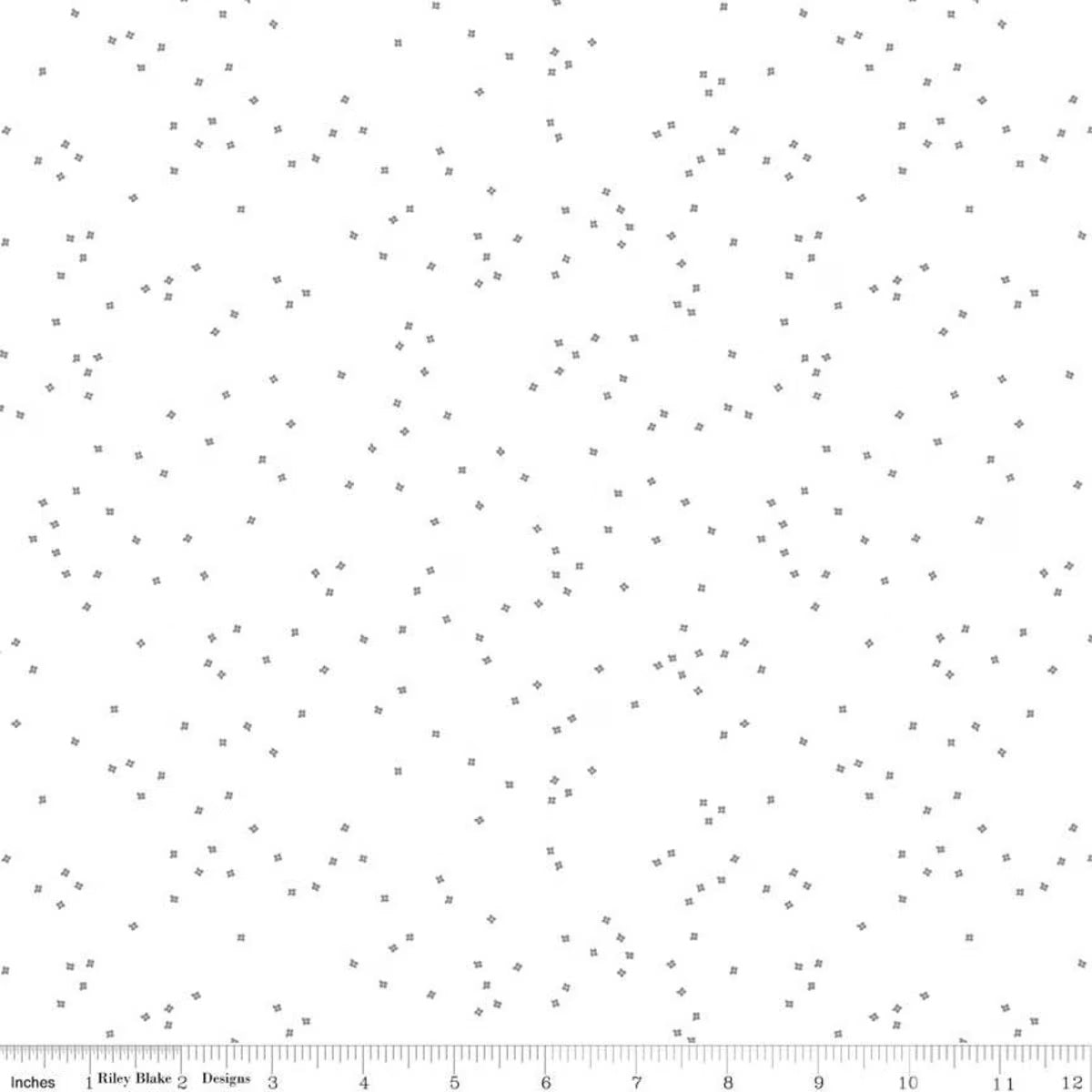 Blossom Gray on White Yardage by Christopher Thompson for Riley Blake Designs