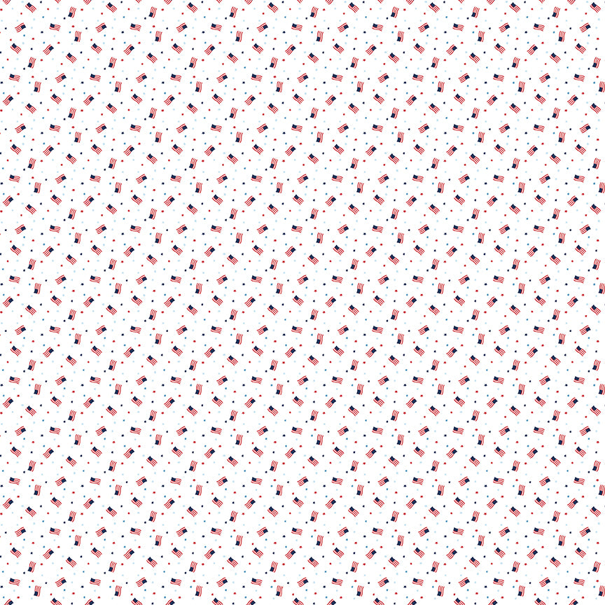 Seasonal Basics White Grand Ol' Flag Yardage by Christopher Thompson for Riley Blake Designs
