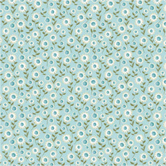 Prairie Sisters Homestead Blue Daisy Dukes Yardage by Lori Woods for Poppie Cotton Fabrics