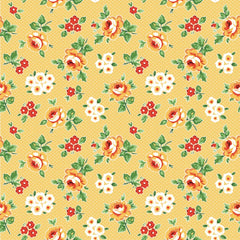 Flower Market Yellow Hand Picked Yardage by Elea Lutz for Poppie Cotton Fabrics