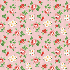 Flower Market Pink Hand Picked Yardage by Elea Lutz for Poppie Cotton Fabrics