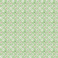 Flower Market Green Pocket Posies Yardage by Elea Lutz for Poppie Cotton Fabrics