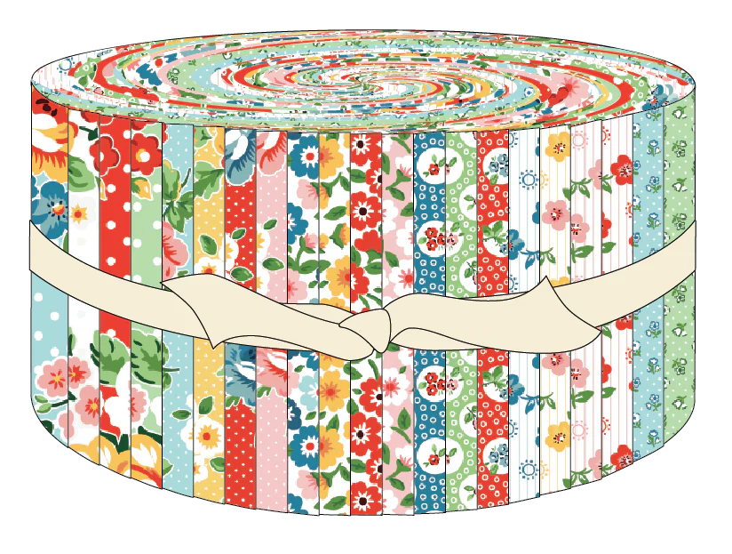 Flower Market 2.5" Strips by Elea Lutz for Poppie Cotton Fabrics