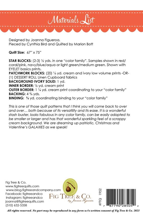 Galaxy Quilt Pattern by Fig Tree & Co.