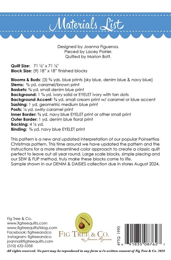 Denim Baskets Quilt Pattern by Fig Tree & Co.