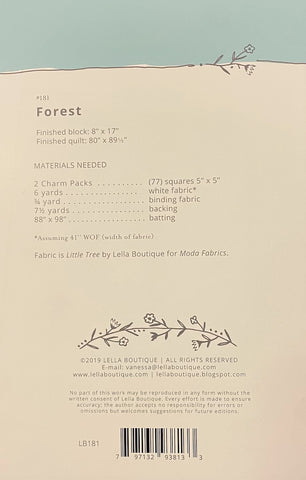Forest Quilt Pattern by Lella Boutique
