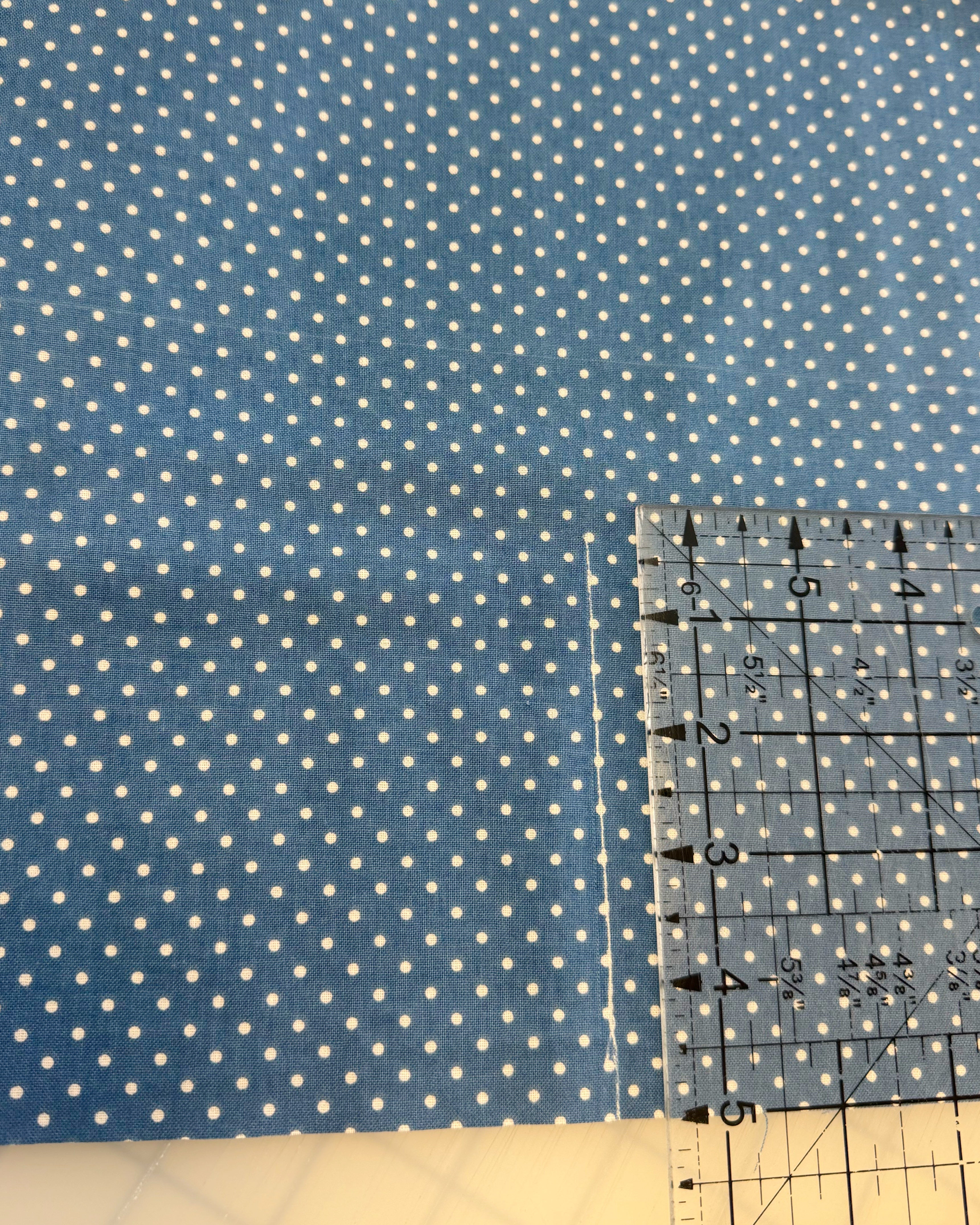 FLAWED FAT QUARTER Swiss Dot White on Denim Yardage by Riley Blake Designs